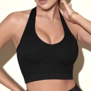 Rib Knit Crop Halter Top